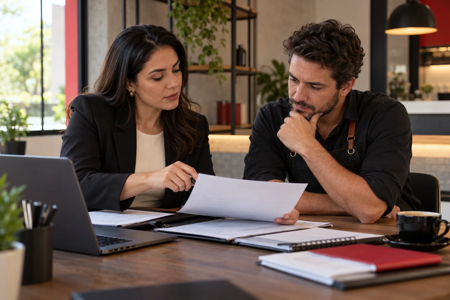 Profissional orienta empreendedor sobre documentos contábeis