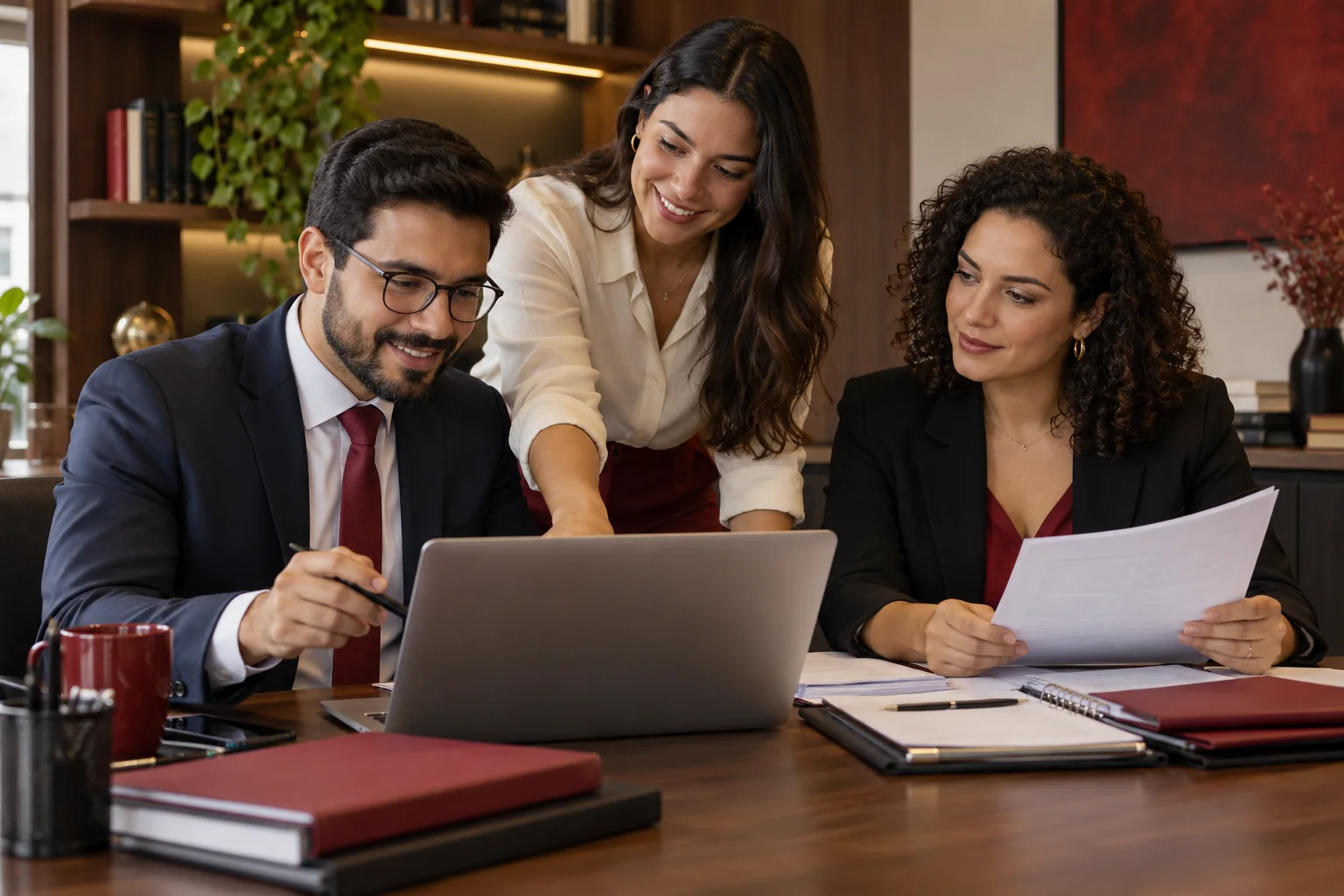 Equipe contábil trabalha em conjunto