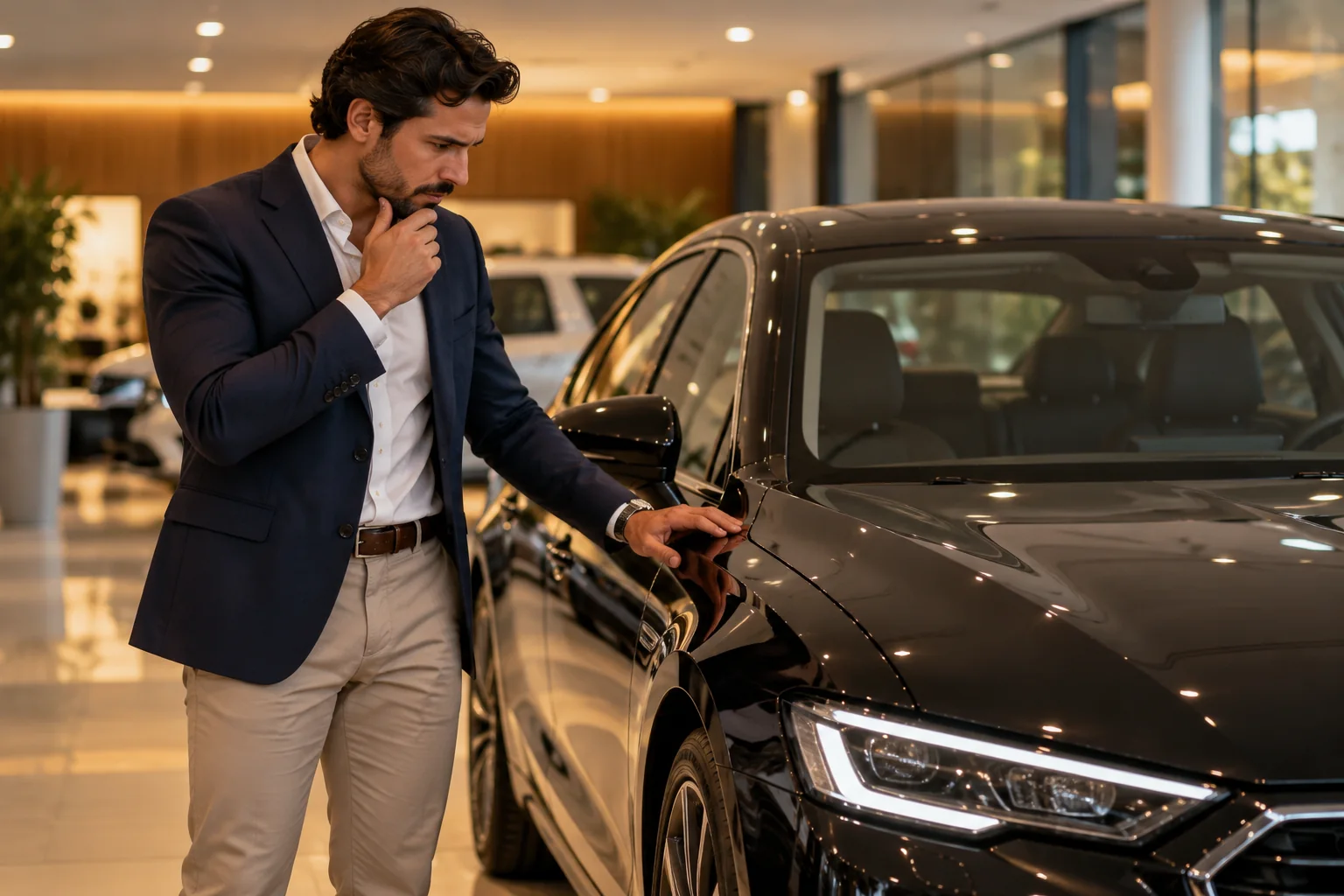 Empreendedora e consultor analisam compra de veículo